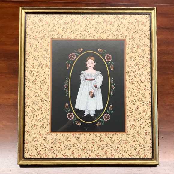 Vintage Primitive Print Victorian Girl Arlene B. Kaminsky - Picture 5 of 5